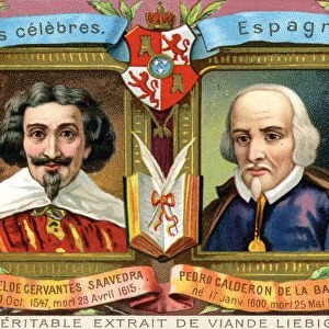Miguel de Cervantes Saavedra and Pedro Calderon De La Barca, c1900