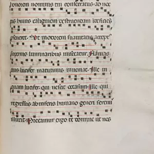 Missale: Fol. 157: Music for Exultet, 1469. Creator: Bartolommeo Caporali (Italian, c