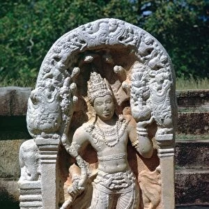 Naga King on a guard stone, 8th century