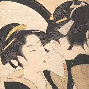 Naniwa Okita Admiring Herself in a Mirror, ca. 1790-95. Creator: Kitagawa Utamaro