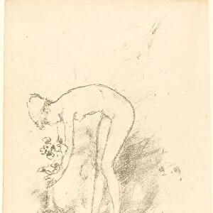 A Nude Model Arranging Flowers, c. 1892. Creator: James Abbott McNeill Whistler