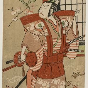 Onoe Kikugogo I as Izumi no Saburo in Ichimura Theater, 1769. Creator: Ippitsusai Buncho