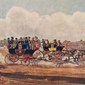 The Oxford and Opposition Coaches, 1906 Artist: W Flavell