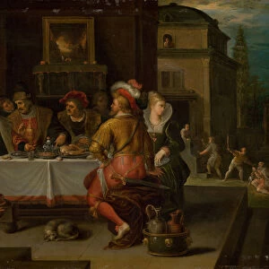 The Parable of the Rich Man and the Beggar Lazarus, 1615. Creator: Francken, Frans