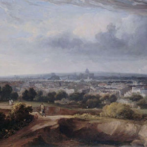 Paris, seen from the heights of Montmartre, 1822. Creator: Arnald, George (1763-1841)