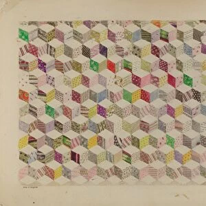 Patchwork for Quilt, c. 1937. Creator: Edith Magnette