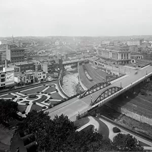 Pennsylvania Station, Baltimore, showing Charles Street and Jones Falls, between 1911 and 1920. Creator: Unknown
