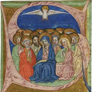 The Pentecost. Initials from an manuscript Gradual, ca 1430. Artist: Anonymous