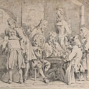 Playing Tric Trac, 1763. 1763. Creator: Philip James de Loutherbourg