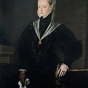 Portrait of Archduchess Joanna of Austria (1535-1573), Princess of Portugal, ca 1557. Artist: Coello, Alonso Sanchez (1531-1588)