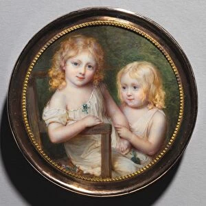 Portrait of the Artists Children Emma and Paul, c. 1795. Creator: Jean-Antoine Laurent (French