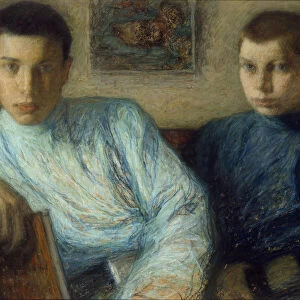 Portrait of Boris and Alexander Pasternak, 1905. Artist: Pasternak, Leonid Osipovich (1862-1945)