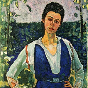 Portrait of Gertrud Muller in the garden, 1916