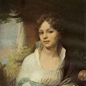 Portrait of Maria Ivanovna Lopukhina, 1797, (1965). Creator: Vladimir Borovikovsky