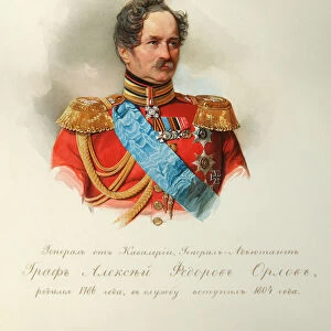 Portrait of Prince Alexey Fyodorovich Orlov (1787-1862) (From the Album of the Imperial Horse Guards), 1846-1849. Artist: Hau (Gau), Vladimir Ivanovich (1816-1895)
