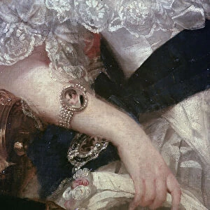Detail of a portrait of Queen Victoria, 1841. Artist: Herbert Luther Smith