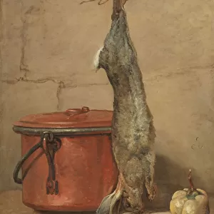 Rabbit and Copper Pot, mid-late 18th century. Creator: Jean-Simeon Chardin