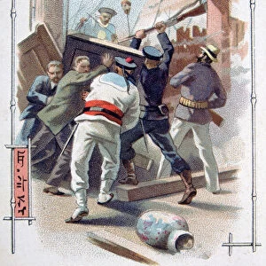 The resistance of the diplomatic staff in Peking, China, Boxer Rebellion, June 1900