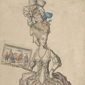 Robe ala Circassienne Garnie ala Chartres: la Coeffure de meme, Avec le Tableau des Eve... 1770s. Creator: Anon
