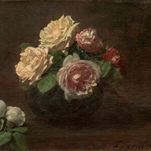 Roses in a Bowl, 1881. Creator: Henri Fantin-Latour