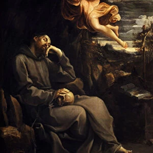 Saint Francis Consoled by the Musical Angel, 1606-1607. Creator: Reni, Guido (1575-1642)