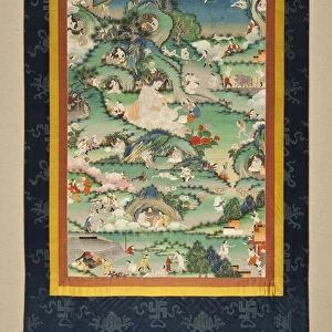 A scene from the life of Milarepa (Thangka), Late 18th cent Artist: Tibetan culture