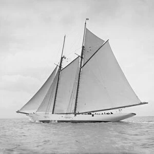 The schooner Cetonia under way, 1911. Creator: Kirk & Sons of Cowes