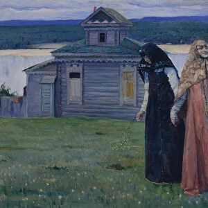 In a secluded monastery (Sisters), 1915. Creator: Nesterov, Mikhail Vasilyevich (1862-1942)