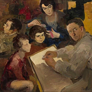 Self-Portrait with Family. Artist: Malyavin, Filipp Andreyevich (1869-1940)