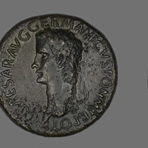 Sestertius (Coin) Portraying Germanicus, 37-38. Creator: Unknown