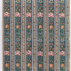 Sheet with a six borders with floral garlands, late 18th-mid-19th ce... late 18th-mid-19th century. Creator: Anon