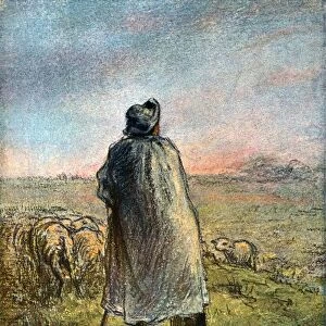 The Shepherd, 19th century. Artist: Jean Francois Millet