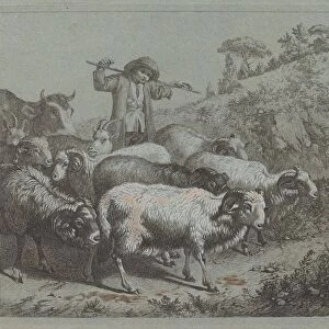 Shepherd with his Flock. Creator: Francesco Londonio