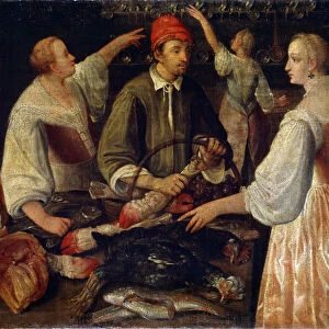 In a shop, late 16th or early 17th century. Artist: Lodewijk Toeput