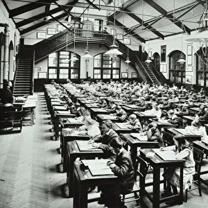 Sitting examinations, Crawford Street School, Camberwell, London, 1906