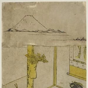 Sleeping Young Woman with Mt. Fuji Above, c. 1740s. Creator: Nishimura Shigenaga