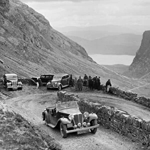 SS Jaguar 1 competing in the RSAC Scottish Rally, 1936. Artist: Bill Brunell