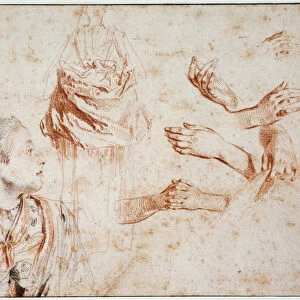 Study, 1716-1718. Artist: Jean-Antoine Watteau