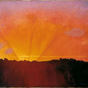 Sunset, Orange Sky, 1910. Creator: Vallotton, Felix Edouard (1865-1925)