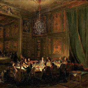 Supper of Prince de Conti at the Temple, 1766. Artist: Ollivier, Michel Barthelemy (1712-1784)