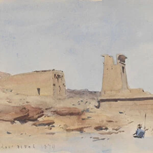 The Temple of Dendur, Showing the Pylon and Terrace, 1874. Creator: Frederick Arthur Bridgman