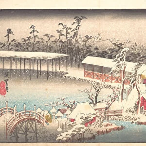 Tenmangu Shrine at Kameido in Snow, ca. 1833-43. ca. 1833-43. Creator: Ando Hiroshige