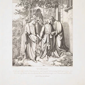 Tobias Takes Leave of his Father, 1829. Creator: Ferdinand Anton Kruger