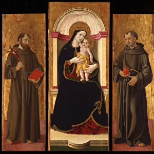 Triptych: Virgin and child with Saints Francis and Anthony Abbot