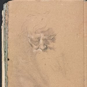 Verona Sketchbook: Male head (page 80), 1760. Creator: Francesco Lorenzi (Italian, 1723-1787)