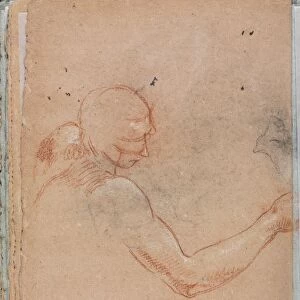 Verona Sketchbook: Nude with head and right arm (page 36), 1760. Creator: Francesco Lorenzi