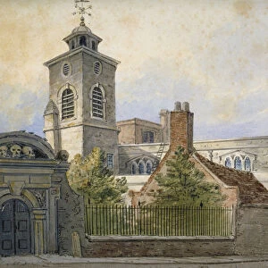 View of the Church of St Olave, Hart Street, from Seething Lane, City of London, 1815