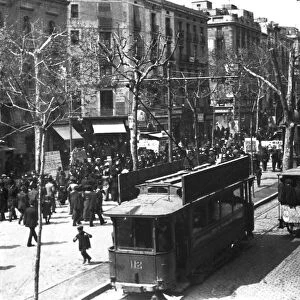 View of La Rambla in Barcelona, 1910