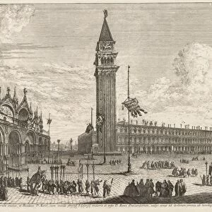 Views of Venice: Piazza and Piazzetta, 1741. Creator: Michele Marieschi (Italian, 1710-1743)