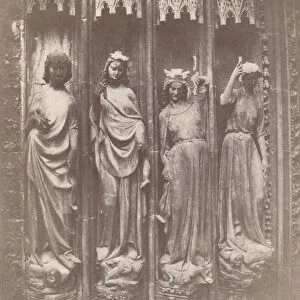 The Virtues Crushing the Vices, Strasbourg Cathedral, 1853. Creator: Charles Marville